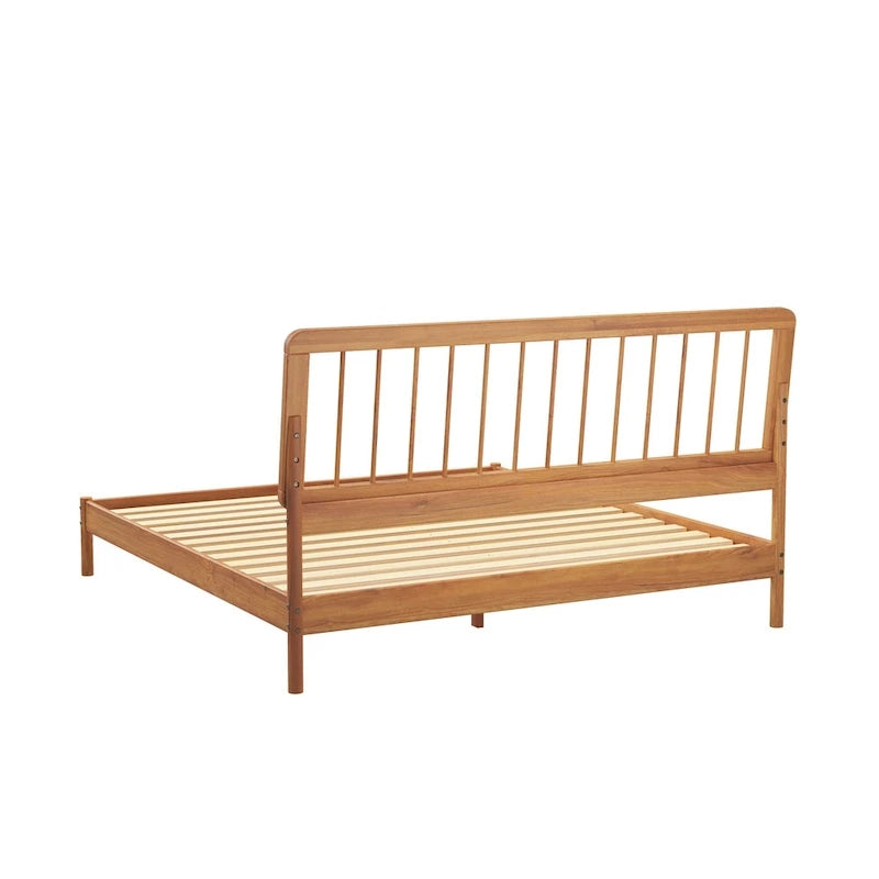 Lit à baldaquin king en pin massif noir / caramel / naturel, convient pour 1 ou 2 personnes