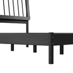Lit à baldaquin king en pin massif noir / caramel / naturel, convient pour 1 ou 2 personnes
