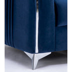 Fauteuil d'appoint en velours bleu, style contemporain, 1 place