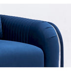 Fauteuil d'appoint en velours bleu, style contemporain, 1 place