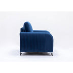 Fauteuil d'appoint en velours bleu, style contemporain, 1 place