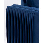 Fauteuil d'appoint en velours bleu, style contemporain, 1 place