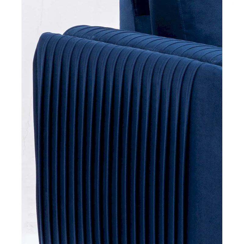 Fauteuil d'appoint en velours bleu, style contemporain, 1 place
