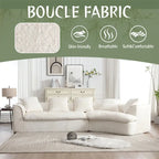 Canapé sectionnel en L à 3 places en tissu bouclé gris/bleu marine/noir/beige