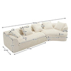 Canapé sectionnel en L à 3 places en tissu bouclé gris/bleu marine/noir/beige