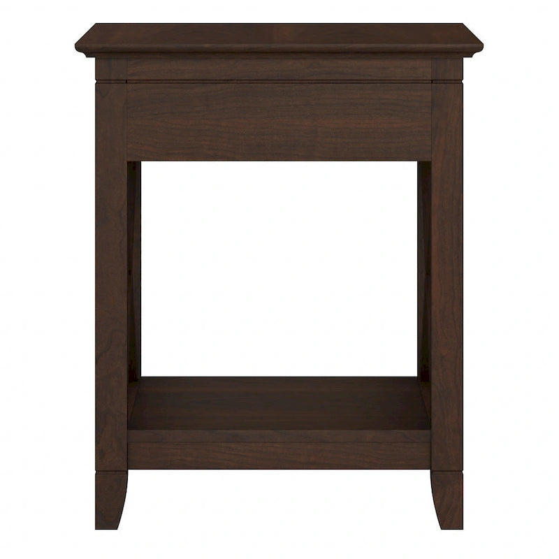 Table de chevet côtière avec motif en X, tiroir et étagère – Plusieurs coloris, assemblage par 1 personne