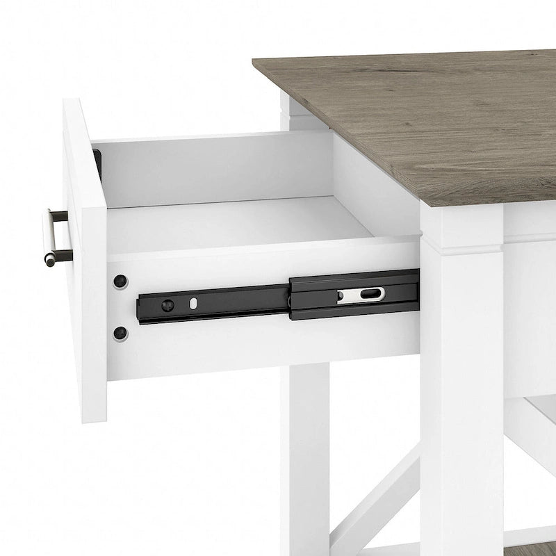 Table de chevet côtière avec motif en X, tiroir et étagère – Plusieurs coloris, assemblage par 1 personne