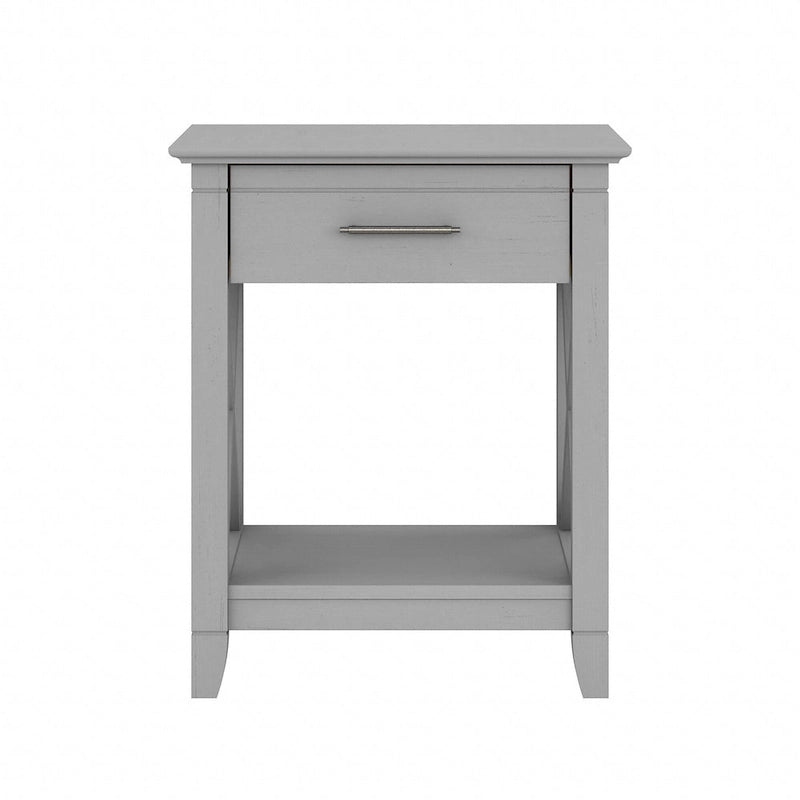 Table de chevet côtière avec motif en X, tiroir et étagère – Plusieurs coloris, assemblage par 1 personne
