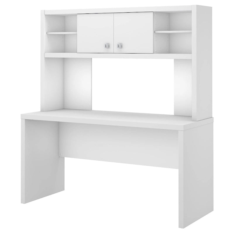 Crédence de bureau 60 W avec étagère – Blanc pur / Sable gris / Érable anthracite / Gris moderne, poste de travail individuel