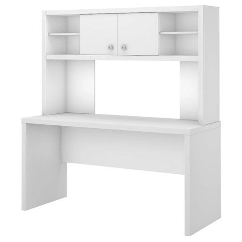 Crédence de bureau 60 W avec étagère – Blanc pur / Sable gris / Érable anthracite / Gris moderne, poste de travail individuel