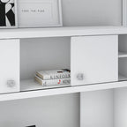 Crédence de bureau 60 W avec étagère – Blanc pur / Sable gris / Érable anthracite / Gris moderne, poste de travail individuel