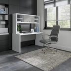 Crédence de bureau 60 W avec étagère – Blanc pur / Sable gris / Érable anthracite / Gris moderne, poste de travail individuel
