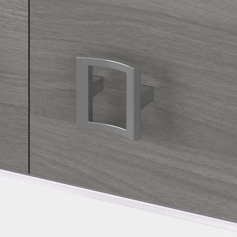 Crédence de bureau 60 W avec étagère – Blanc pur / Sable gris / Érable anthracite / Gris moderne, poste de travail individuel