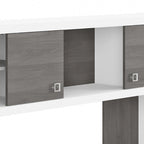 Crédence de bureau 60 W avec étagère – Blanc pur / Sable gris / Érable anthracite / Gris moderne, poste de travail individuel