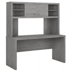 Crédence de bureau 60 W avec étagère – Blanc pur / Sable gris / Érable anthracite / Gris moderne, poste de travail individuel