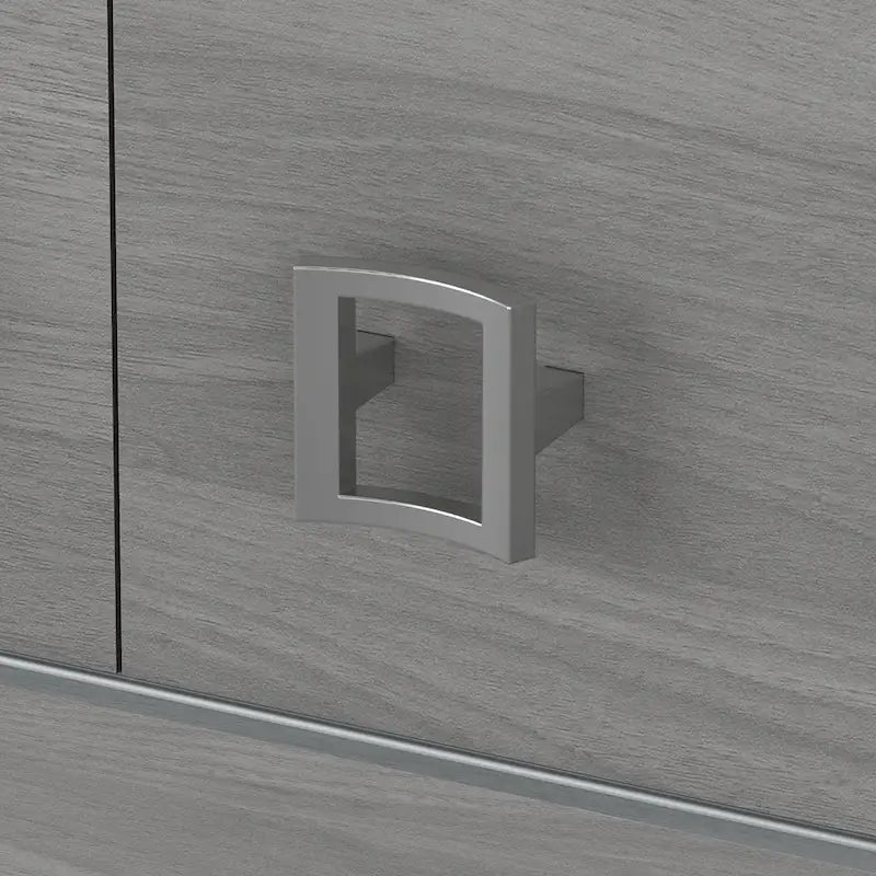 Crédence de bureau 60 W avec étagère – Blanc pur / Sable gris / Érable anthracite / Gris moderne, poste de travail individuel