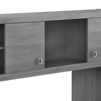 Crédence de bureau 60 W avec étagère – Blanc pur / Sable gris / Érable anthracite / Gris moderne, poste de travail individuel