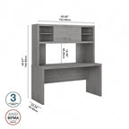 Crédence de bureau 60 W avec étagère – Blanc pur / Sable gris / Érable anthracite / Gris moderne, poste de travail individuel