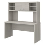 Crédence de bureau 60 W avec étagère – Blanc pur / Sable gris / Érable anthracite / Gris moderne, poste de travail individuel