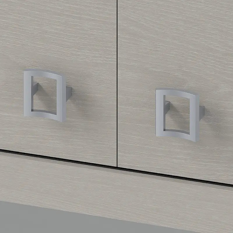 Crédence de bureau 60 W avec étagère – Blanc pur / Sable gris / Érable anthracite / Gris moderne, poste de travail individuel