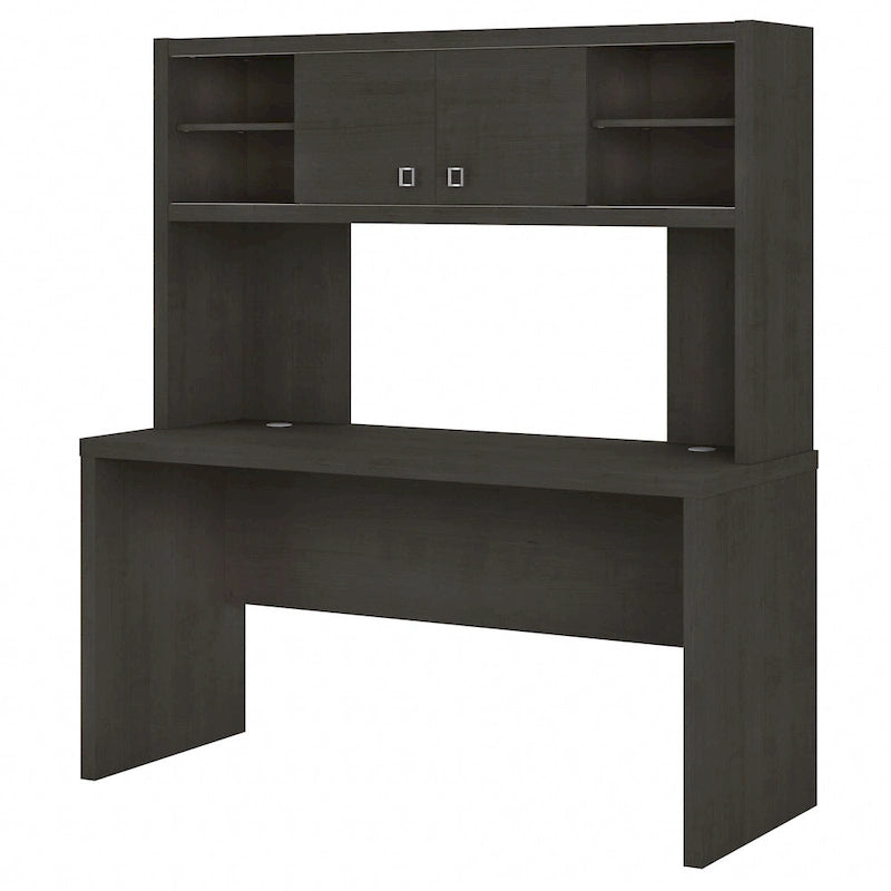 Crédence de bureau 60 W avec étagère – Blanc pur / Sable gris / Érable anthracite / Gris moderne, poste de travail individuel