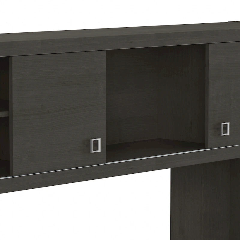 Crédence de bureau 60 W avec étagère – Blanc pur / Sable gris / Érable anthracite / Gris moderne, poste de travail individuel