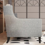 Canapé 3 places capitonné gris/beige de style Mid-Century