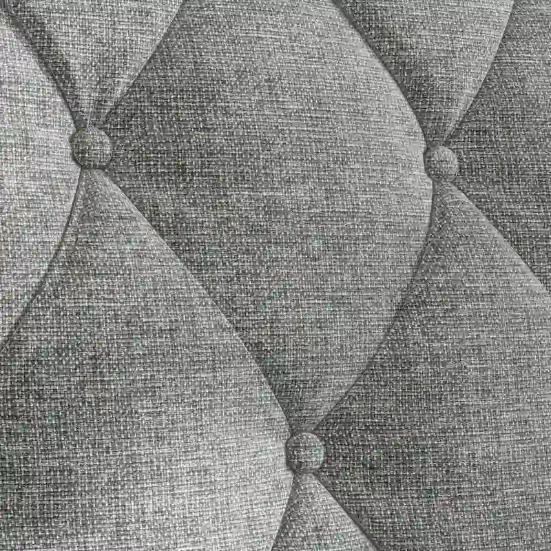 Canapé 3 places capitonné gris/beige de style Mid-Century