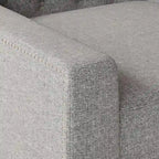Canapé 3 places capitonné gris/beige de style Mid-Century