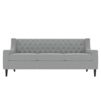 Canapé 3 places capitonné gris/beige de style Mid-Century