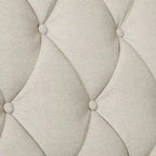 Canapé 3 places capitonné gris/beige de style Mid-Century