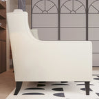 Canapé 3 places capitonné gris/beige de style Mid-Century