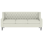 Canapé 3 places capitonné gris/beige de style Mid-Century