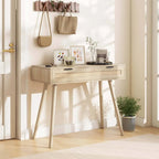 Console en rotin naturel avec tiroir coulissant, style bohème, 1 personne
