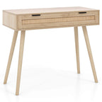Console en rotin naturel avec tiroir coulissant, style bohème, 1 personne