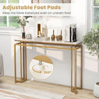Table console imitation marbre blanc et or, assemblage par 1 personne