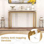 Table console imitation marbre blanc et or, assemblage par 1 personne