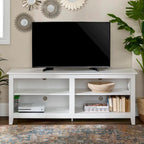 Meuble TV moderne de 58 po – Noyer foncé / Chêne blanc / Multicolore, étagère ouverte, pour 1 TV