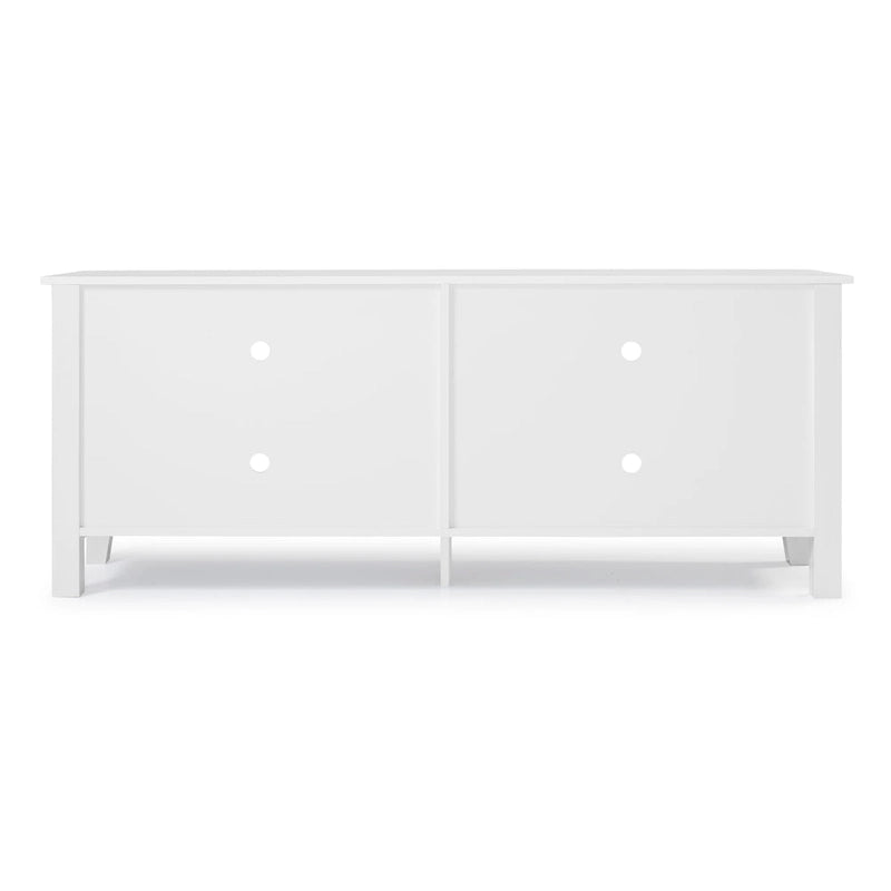 Meuble TV moderne de 58 po – Noyer foncé / Chêne blanc / Multicolore, étagère ouverte, pour 1 TV