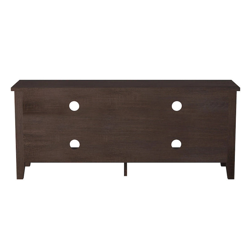 Meuble TV moderne de 58 po – Noyer foncé / Chêne blanc / Multicolore, étagère ouverte, pour 1 TV
