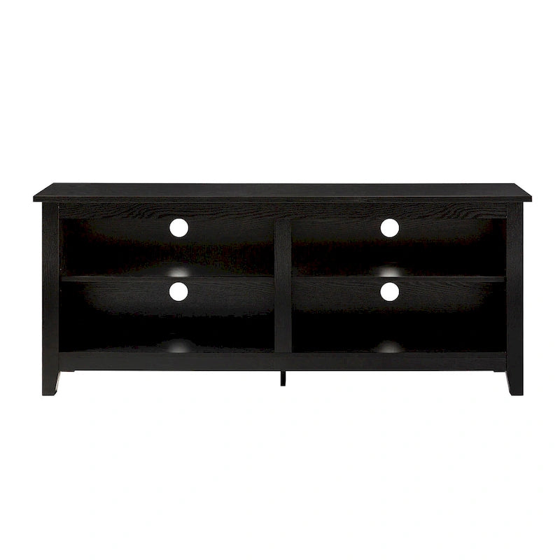 Meuble TV moderne de 58 po – Noyer foncé / Chêne blanc / Multicolore, étagère ouverte, pour 1 TV