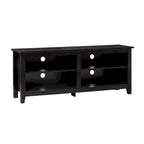 Meuble TV moderne de 58 po – Noyer foncé / Chêne blanc / Multicolore, étagère ouverte, pour 1 TV