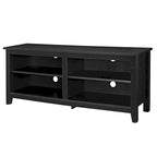 Meuble TV moderne de 58 po – Noyer foncé / Chêne blanc / Multicolore, étagère ouverte, pour 1 TV