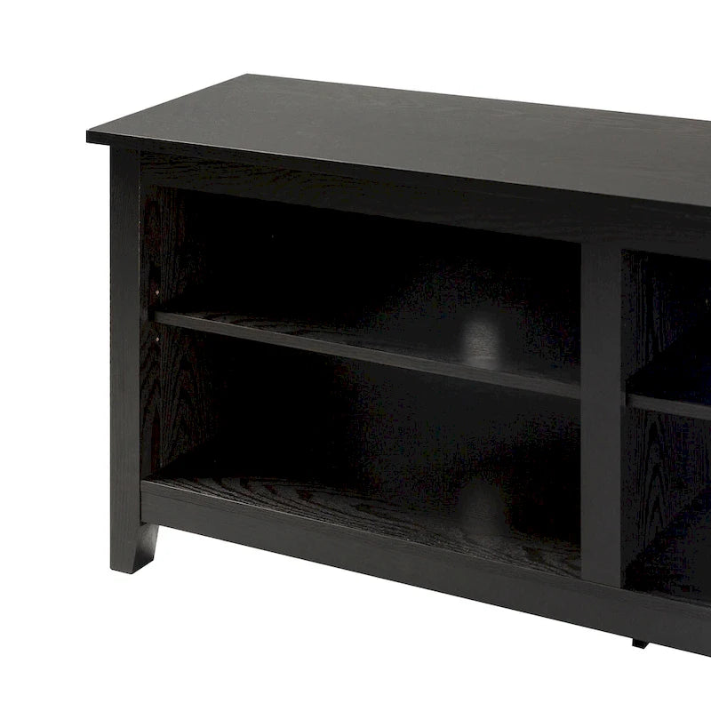 Meuble TV moderne de 58 po – Noyer foncé / Chêne blanc / Multicolore, étagère ouverte, pour 1 TV