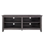 Meuble TV moderne de 58 po – Noyer foncé / Chêne blanc / Multicolore, étagère ouverte, pour 1 TV