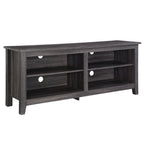 Meuble TV moderne de 58 po – Noyer foncé / Chêne blanc / Multicolore, étagère ouverte, pour 1 TV