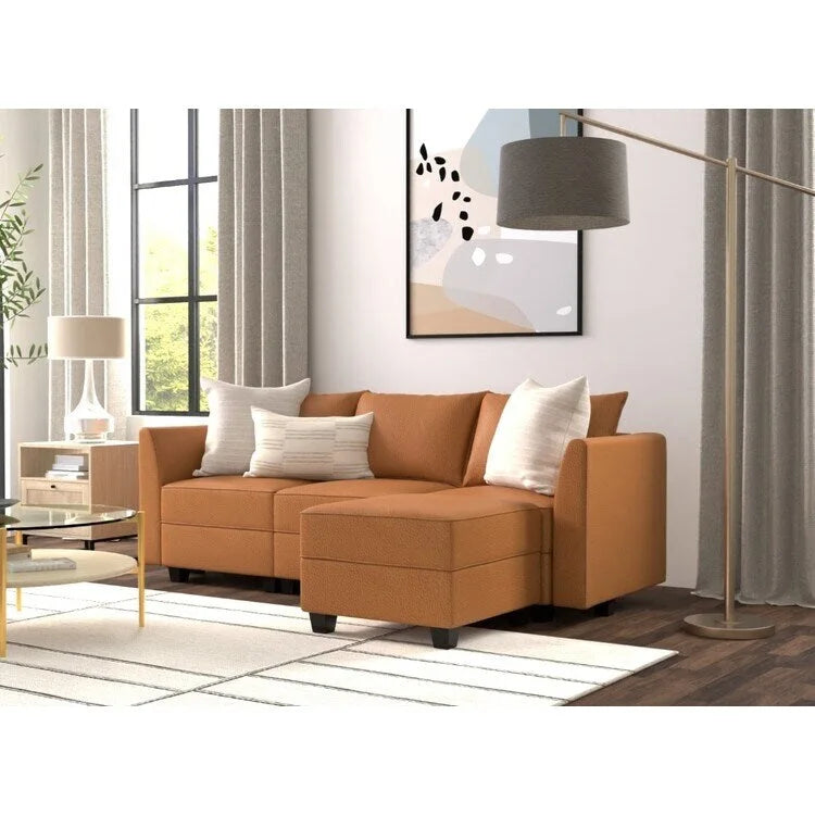 Canapé modulaire 2 places en lin beige