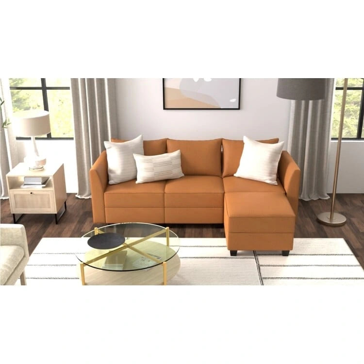 Canapé modulaire 2 places en lin beige