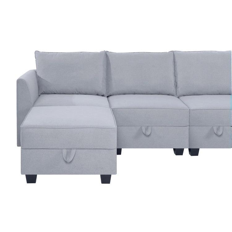 Canapé modulaire 2 places en lin beige