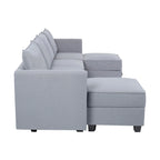 Canapé modulaire 2 places en lin beige
